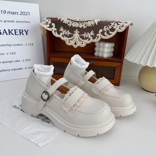 Giày búp bê nữ lolita giá rẻ đẹp đế cao cổ thấp 5cm Hàn Quốc cao cấp HAVAVA GD005