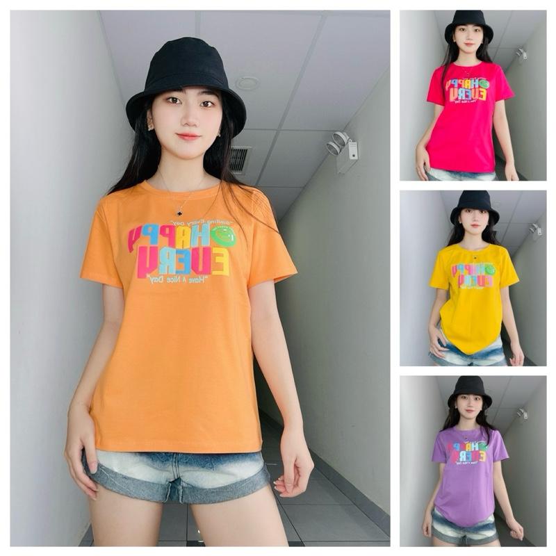 Mã B12 - Áo thun thái form vừa (40-58kg) Top Nữ Women Cotton Cổ Tròn