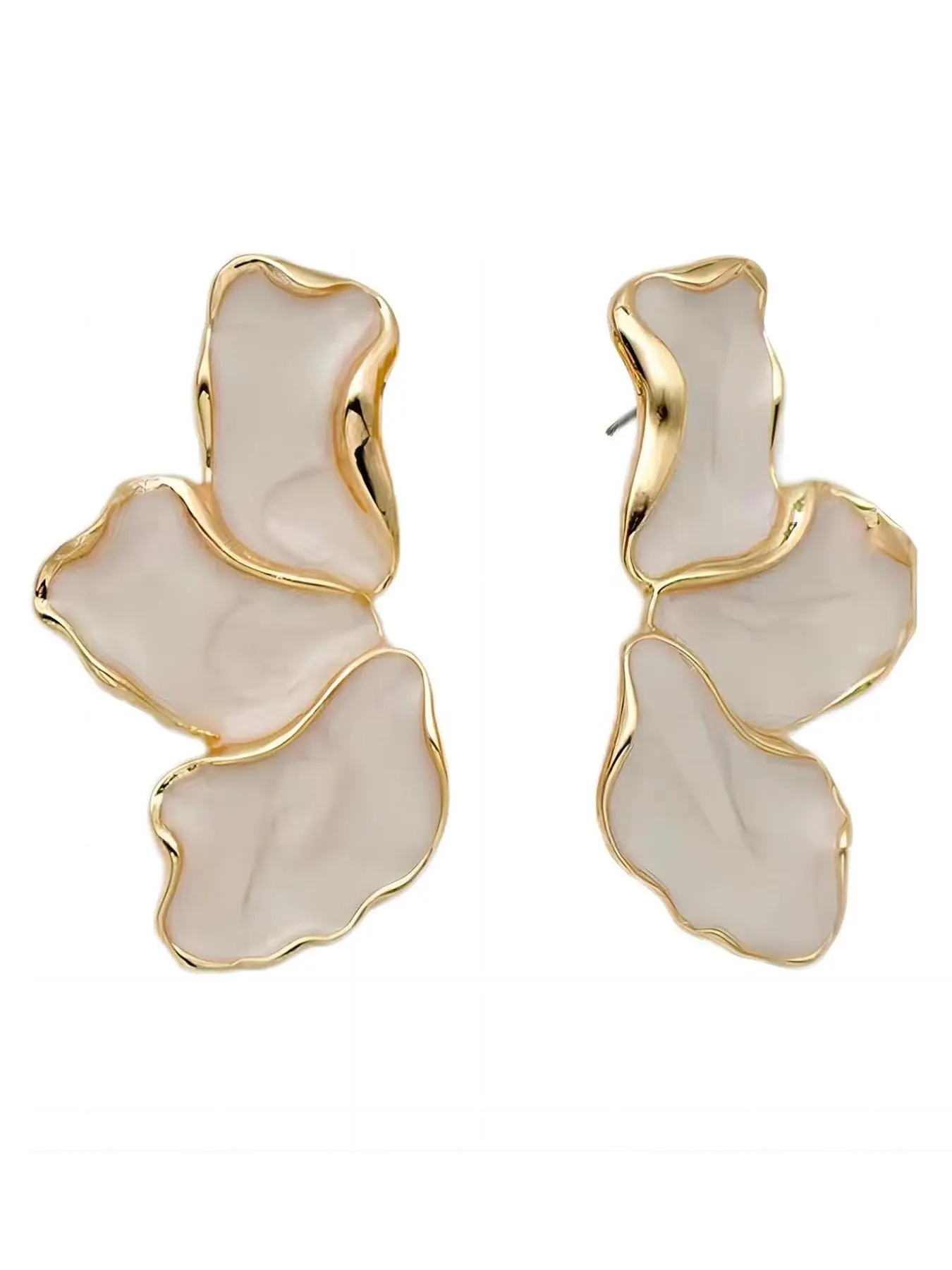 Irregular Petal Flower Design Pretty Studs Earrings, Fashionable Jewelry for Women, Trendy All-match & Exquisite Jewelry for Birthday Gift, Pretty Studs