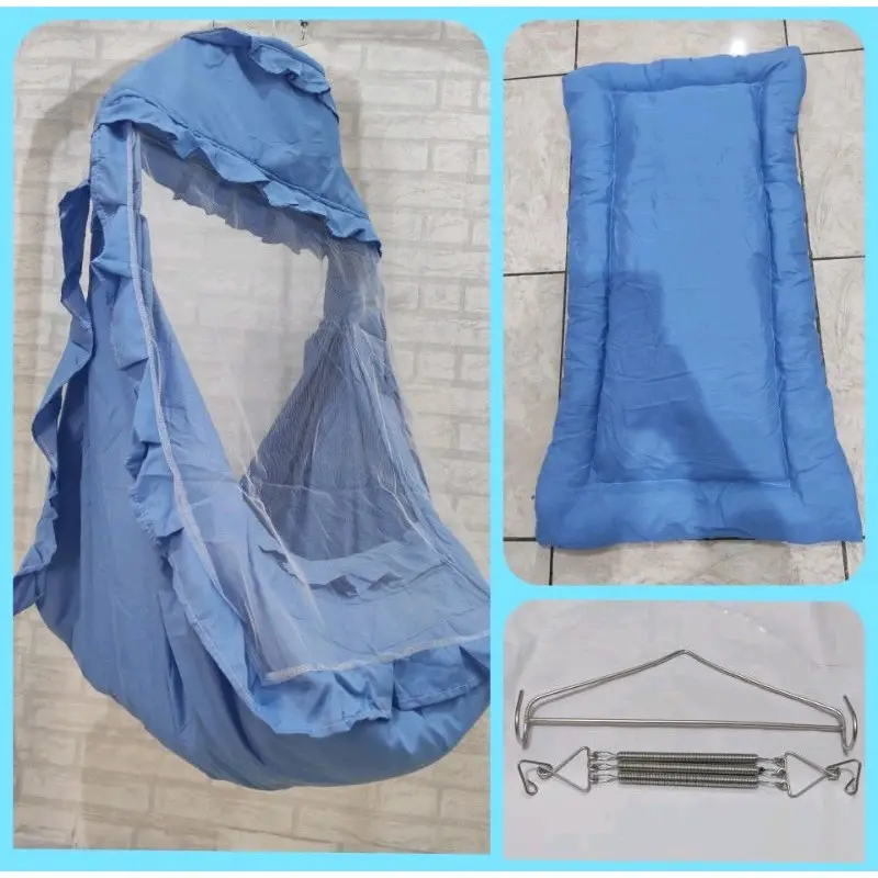 ayunan kelambu ayunan motif 5in1  set lengkap per  hanger segitiga besi 0