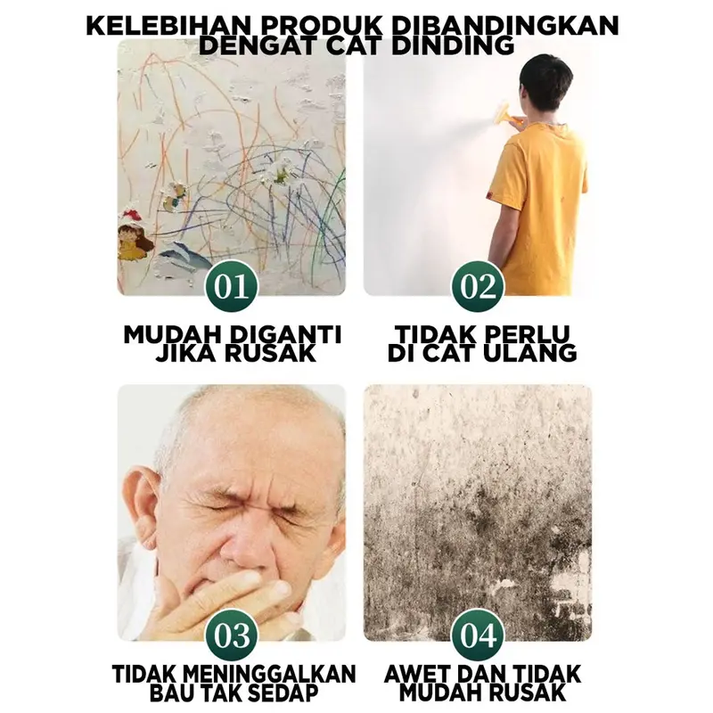Wallpaper Linen Roll  ukuran 280 x 50 CM Sticker Dinding dekoratif aluminium 1