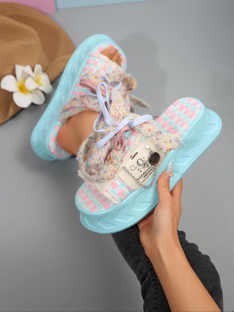 Product Introduction of Women's Fashionable Platform Sandals, Casual Comfortable Wedge Sandals for Daily Wear, Lightweight Breathable Shoes for Women & Girls, Summer 7