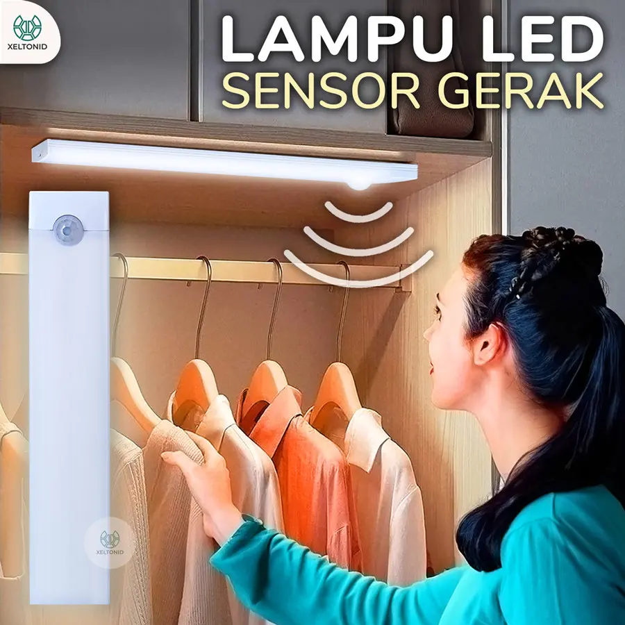 Lampu Tempel Magnetic LED Sensor Gerak Lampu Dinding Lemari Tangga