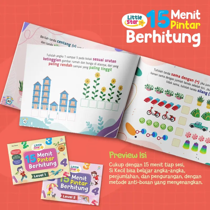 Buku Belajar Berhitung - Little Star 15 menit Pintar Berhitung (Usia 3+) Ziyad Books 2