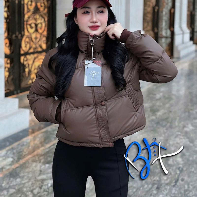 Áo phao nữ tay dài chất liệu nhung pha da dày dặn cao cấp, cực ấm A510 Women Top Jacket 0