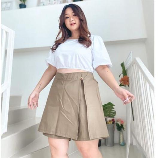 Skort Rok Celana Pendek Wanita Jumbo xxxl Big Size oversize  Bahan Melar Curvy 3