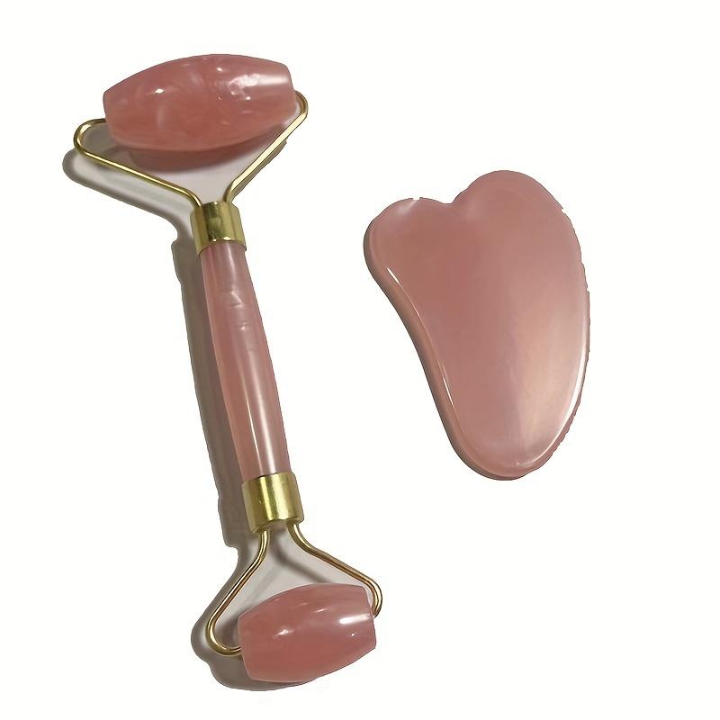 Product Introduction of Bộ Máy Massage Con Lăn Mặt Thạch Anh Hồng, 2 Cái, Dán Gua Sha Resin Hình Trái Tim Hai Đầu, Không Có Hương Vị, Máy Massage Mắt Và Mặt Bằng Tay, Không Cần Pin, Thích Hợp Để Mát Xa Mặt Và Mắt 5