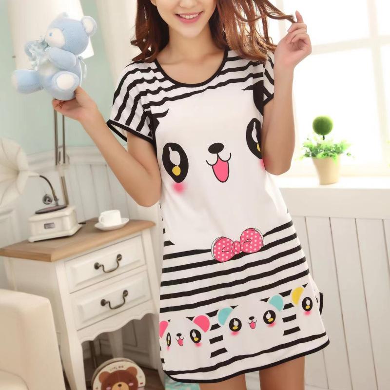 Product Introduction of Summer new cute cartoon doll student short sleeved jumpsuit girls' nightgown with multiple styles 20