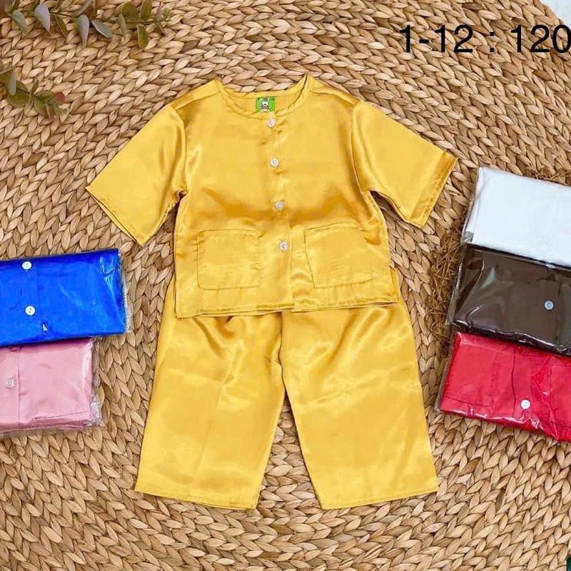 Bộ Quần Áo Bà Ba Cho Bé Trai Và Bé Gái Vải Lụa Bóng Mịn Mặc Thoáng Mát Nhiều Màu Sắc Kiểu Dáng Đơn Giản Nhưng Tinh Tế Phù Hợp Với Nhiều Sở Thích Của Bé