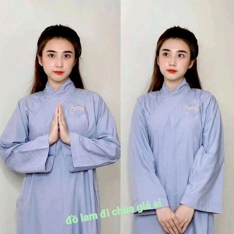 Áo tràng truyền thống - Áo tràng phật tử nam nữ chất vải kate truyền thống 0