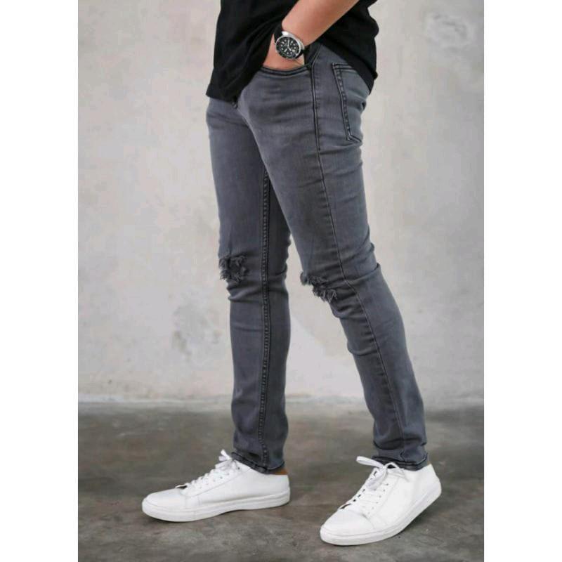 celana sobek pria slim skinny