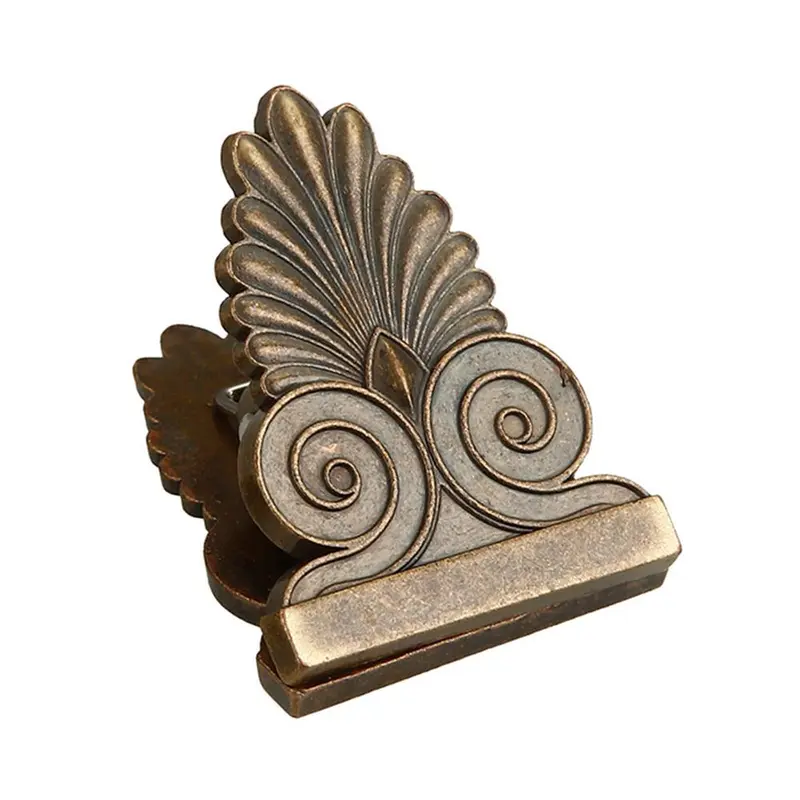 Vintage Leaf Design Metal Binder Clip, 1 Count Creative Photo Storage Clip, Binder Accessories for Home & Office & School 2