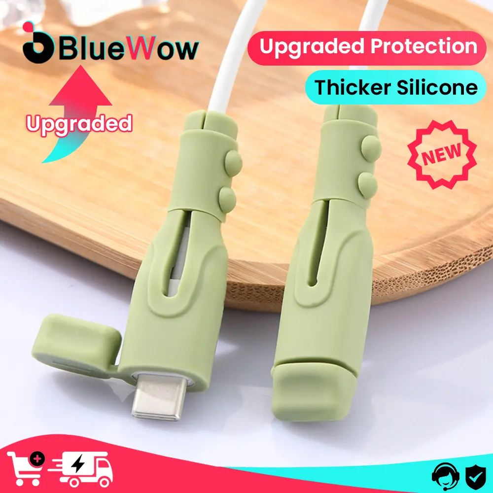 【Obral Terlaris】Pelindung Kabel Silikon Pelindung Pengisi Daya BlueWow IP-18/20w Tipe C/USB