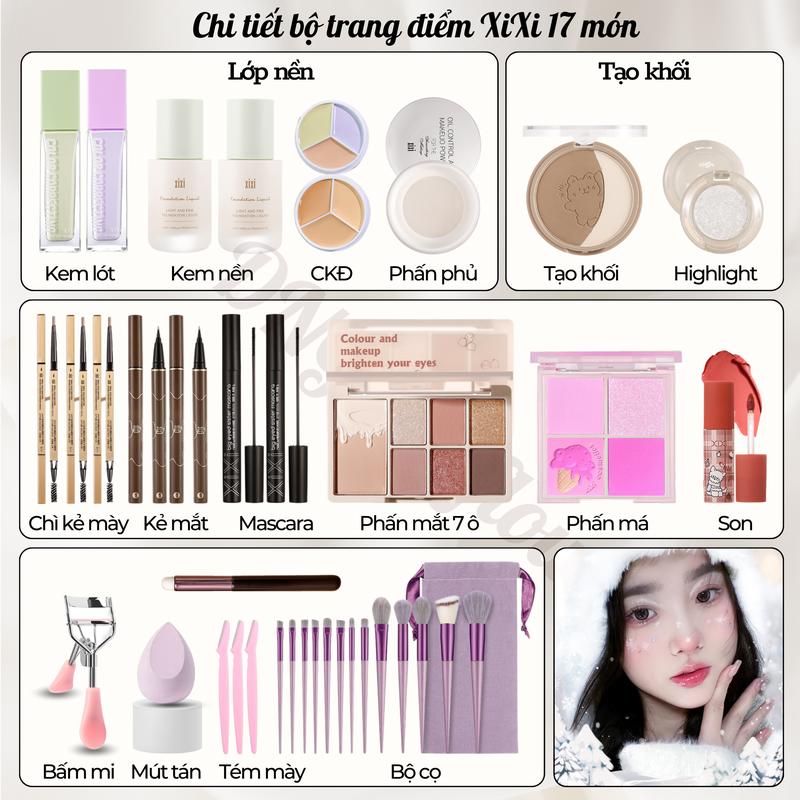 Bộ Trang Điểm 17 Món Xixi Phiên Bản Nâng Cấp Phù Hợp Cho Cả Người Mới Học Makeup Và Người Đã Biết Makeup