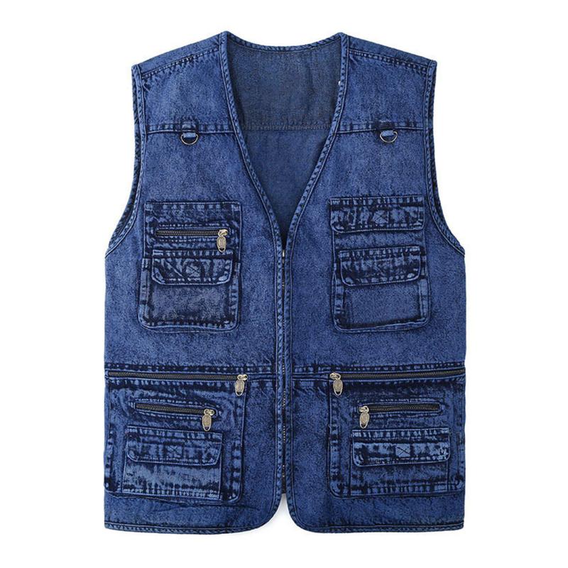  Áo Gile Denim Nam Trung niên MALY MLA82 Món Quà Ý Nghĩa Tặng Bố 