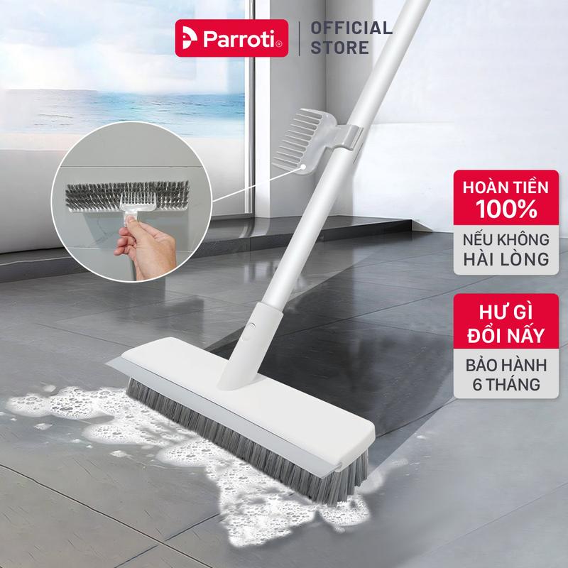 Cây Chà Sàn Nhà Tắm, Toilet 2 Trong 1, Chổi Cọ Sàn và Gạt Nước – Parroti Easy ES02
