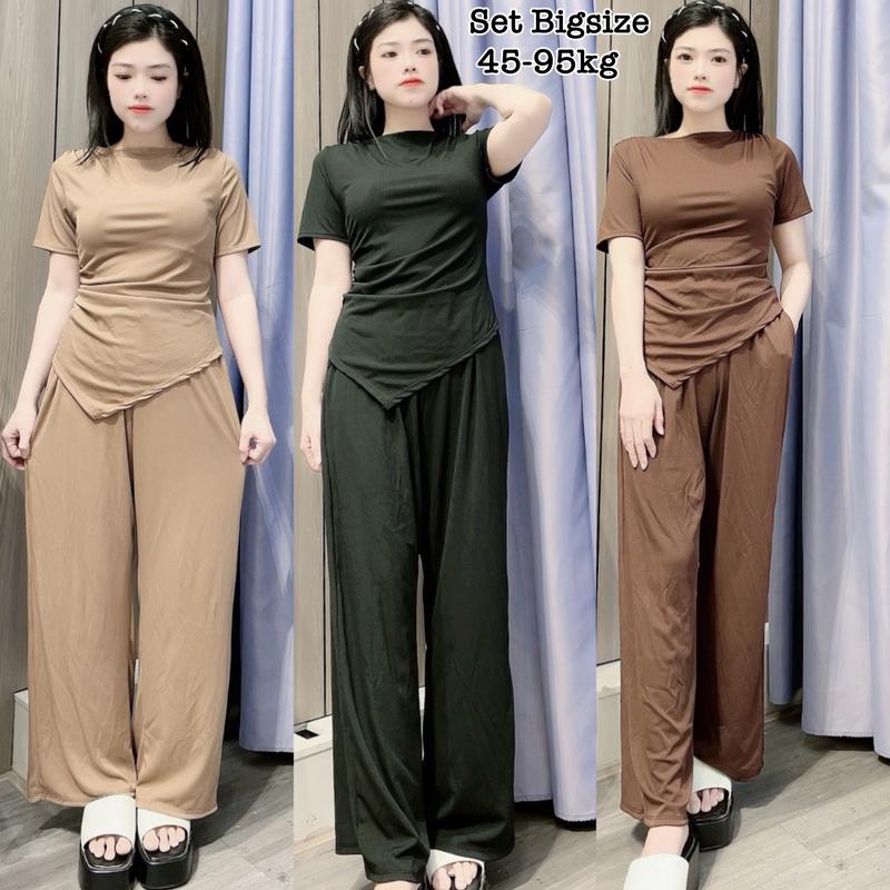 Thời Trang Én Nhỏ Có Bigsize - Set Áo Cánh Tiên và Quần Dài Thun Tăm Xinh Nhẹ Nhàng Thiết Kế Dự Tiệc Cho Nữ Đẹp Sang Chảnh Dễ Thương 50-95kg Top Thun Màu Xanh Nhung Women Màu Đen - 2192