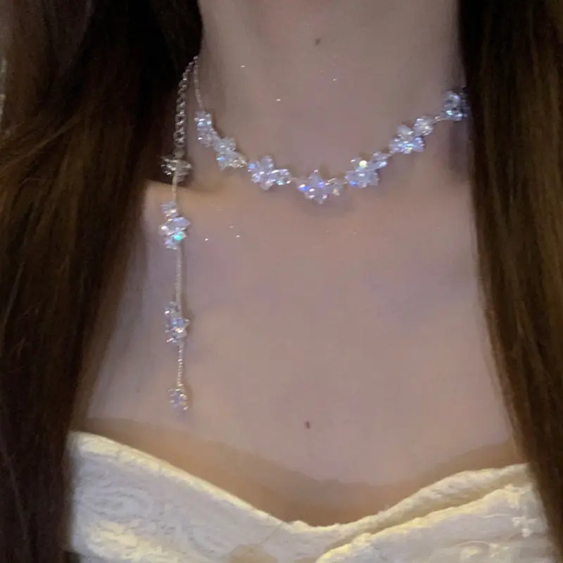 Dây Chuyền Xương Đòn Zircon Bất Đối Xứng Cổ Tích Nước Mắt Đẹp Và Siêu Thanh Lịch, Giá Cả Phải Chăng, Sang Trọng, Thích Hợp Cho Người Sành Điệu, Vòng Cổ Kim Cương Sáng Bóng Tinh Tế Phong Cách Tân Ins Mới 6