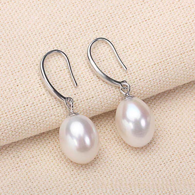 S925 Sterling Silver Freshwater Nuclear Pearl 8-9mm Hook Earrings Aurora Flawless High-end Sense Drop Earrings Jewelry Accessories 2