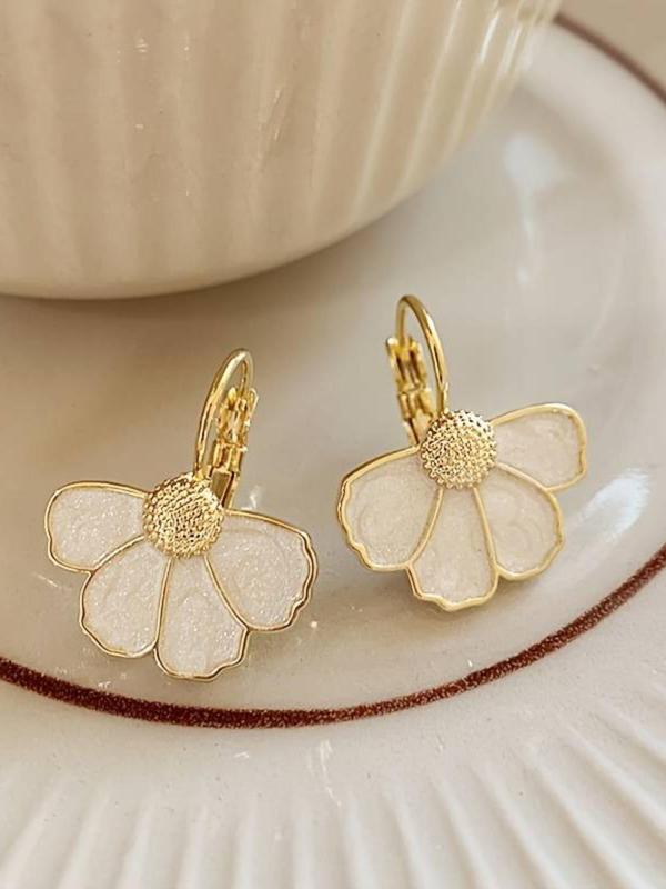Flower Design Dangle Earrings, Fashionable Jewelry for Women & Girls, Trendy All-match & Exquisite Jewelry for Birthday Gift 5