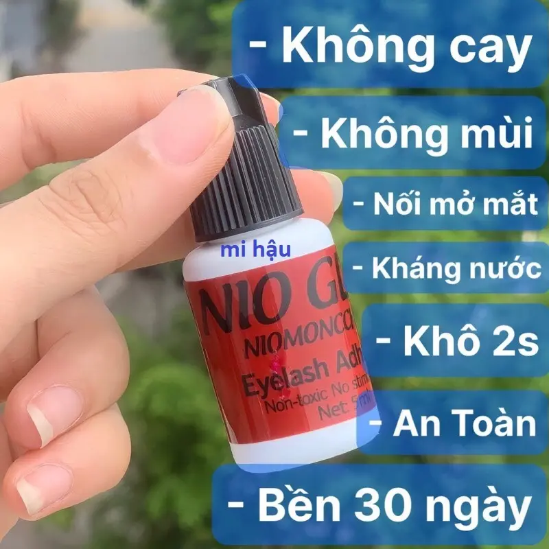 Keo Nối Mi Không Cay_Keo Nio Tự Nối Chai 5ml_ Keo Học Nối_Keo Dành Cho Người Tự Nối Tại Nhà_Keo Dán Mi Không Cay_Keo Dính Mi Khô Chậm mi giả 1