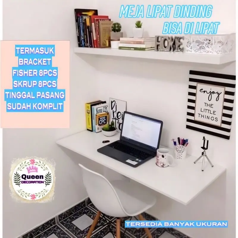 [TERMURAH] Meja lipat dinding 120 100 80 60 x 50 40 30 cm meja laptop meja gantung meja tulis WFH MEJA SIKU LIPAT dinding meja belajar ambalan tempel braket besi engsel meja laptop Meja Lipat Dinding Panjang - Meja Belajar Tempel Dinding / Floating Desk