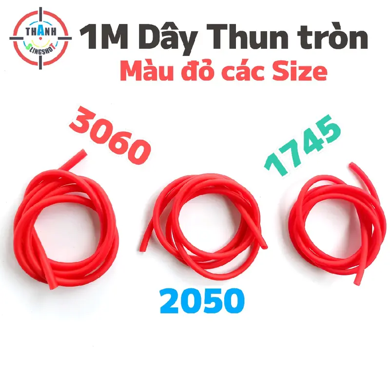 1m Dây thun tròn ống 1745 tập luyện thể thao màu đỏ 1