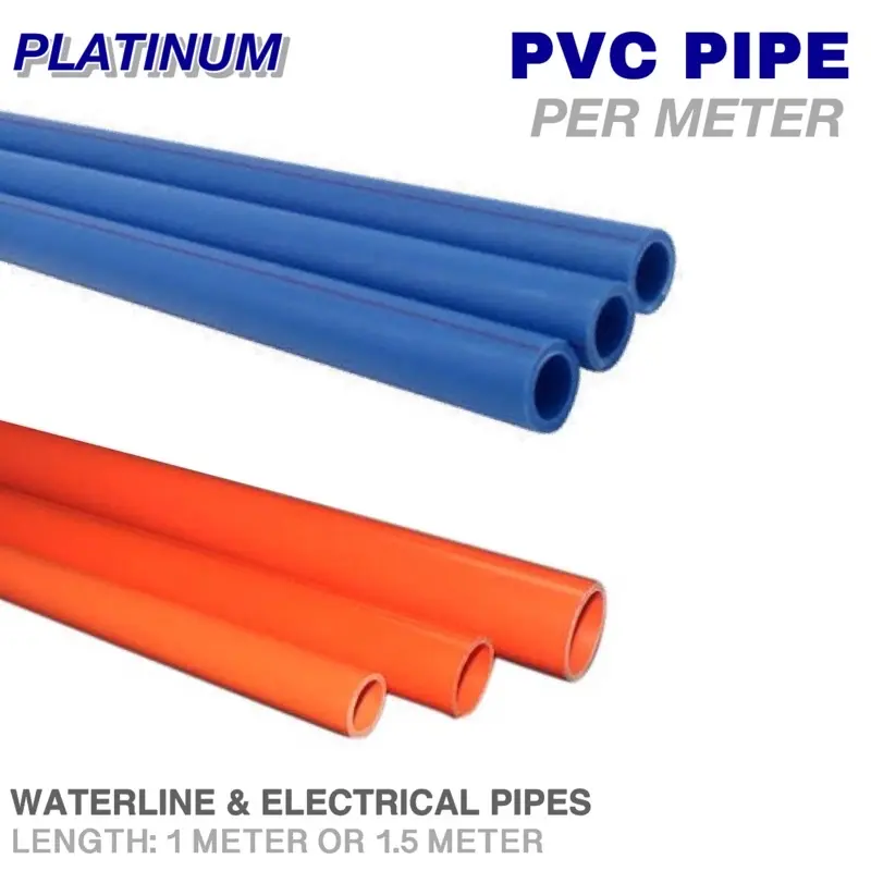 Per Mtr 1m 1.5m | PVC Pipe Blue & Orange Waterline and Electrical 1/2” 3/4” 1” 1-1/4” | Per Meter
