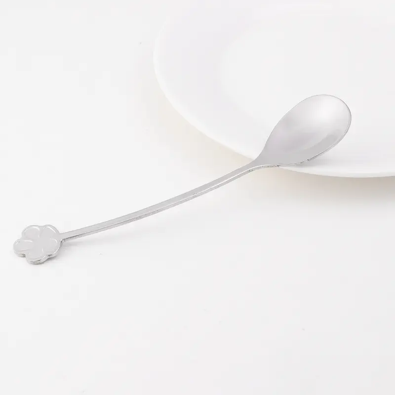 Thìa tráng miệng, Muôi canh, Thìa trà, Thìa ăn, Màu bạc, 13,6 * 2,5 * 0,5cm 6