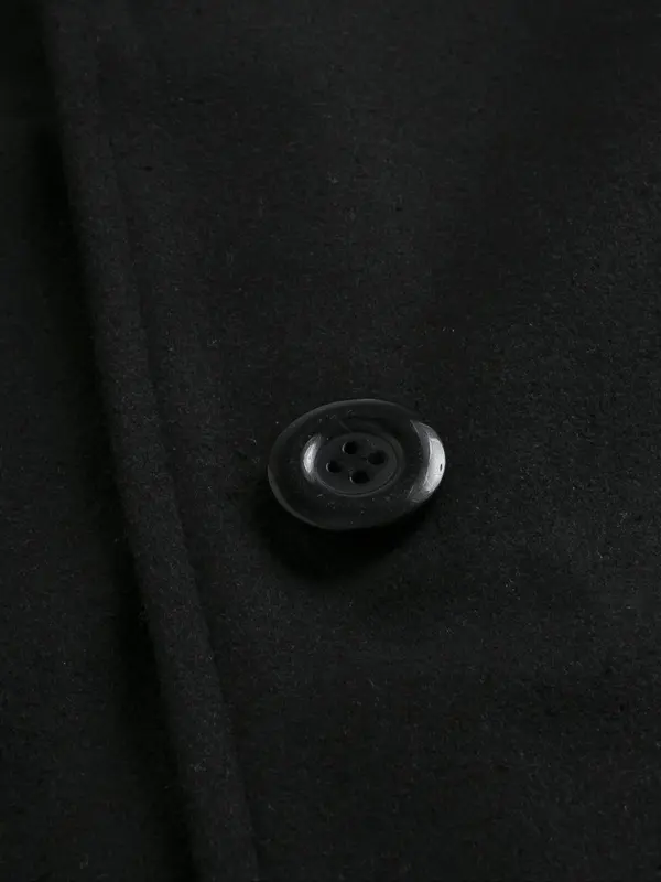 Men's Regular Fit Solid Lapel Collar Single Breasted Woolen Coat Without Sweater, Casual Long Sleeve Button Front Outerwear For Fall & Winter, Men's Clothes For Daily Wear 5