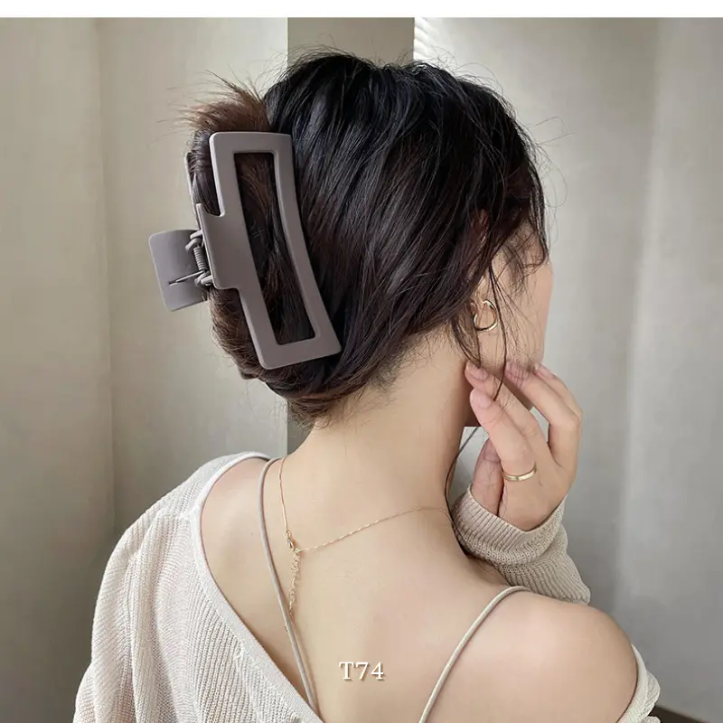 Kẹp tóc nữ hình chữ nhật dạng dài loại lớn phong cách Basic dễ thương phụ kiện thời trang - Mely T74 7