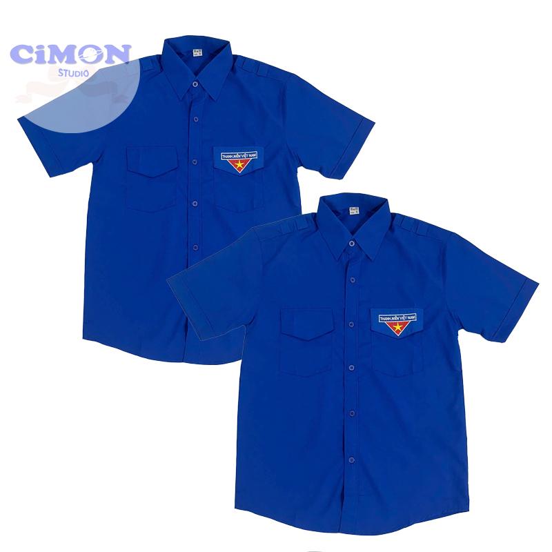 Áo đoàn nam tay ngắn, áo đoàn thanh niên thêu đủ size 6