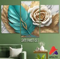 Gambar HIASAN DINDING 3D SET BUNGA 3 IN 1 KAMAR DEKORASI RUMAH (85 A) WALL DECOR PAJANGAN DINDING SATU SET BUNGA - SET 85 A dari Apolito Kota Malang 1 Tokopedia