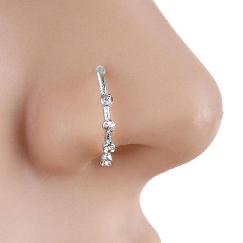 Product Introduction of Hao Shi Nose Pin Single No Need To Punch C Type Geometric Spiral Snake Steel Design Ring Nose 15