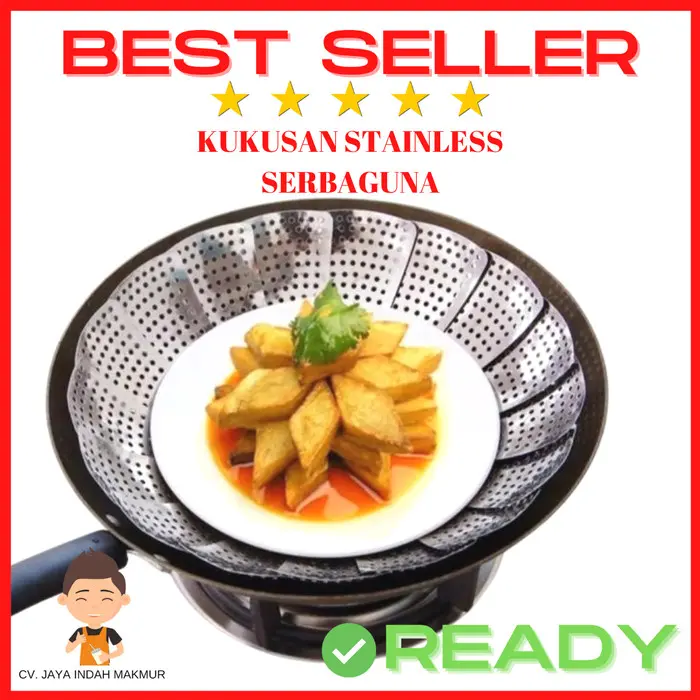 Kukusan Stainless Flexible 14 to 22cm - Steamer Alat Kukus Serbaguna