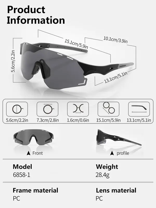 Outdoor Sports Cycling Sunglasses, Windproof & Sandproof Sunglasses for Men & Women, Fashionable Sunglasses for Outdoor Sports 7