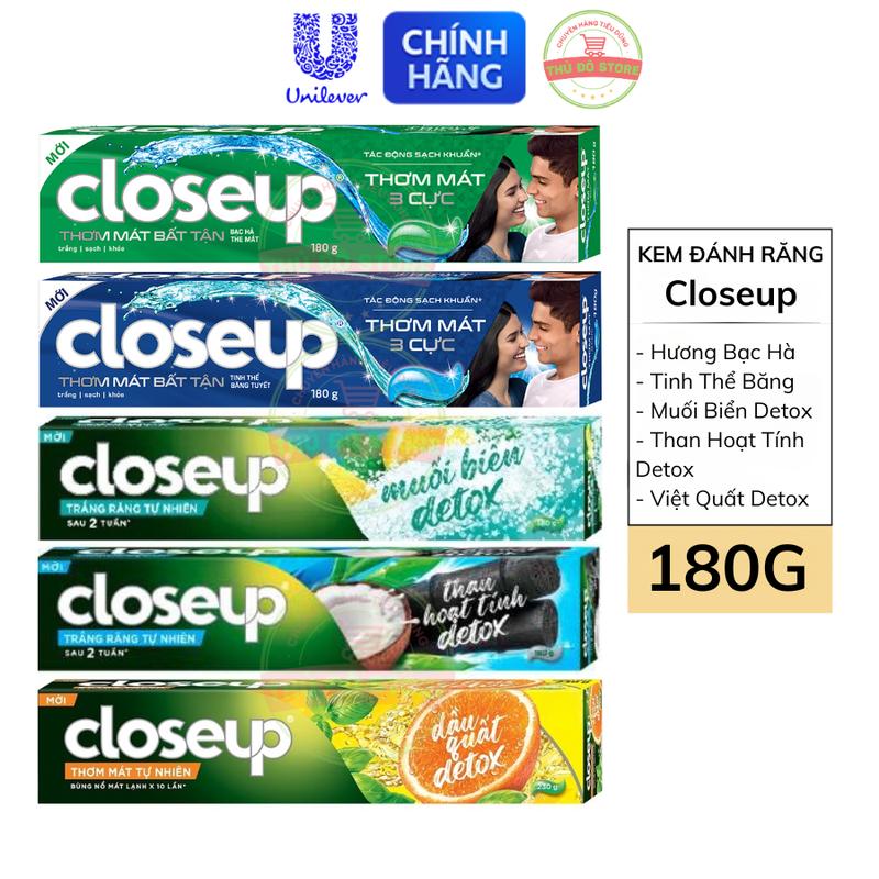 Kem Đánh Răng Closeup Trắng Răng Thơm Mát - Tuýp 180G