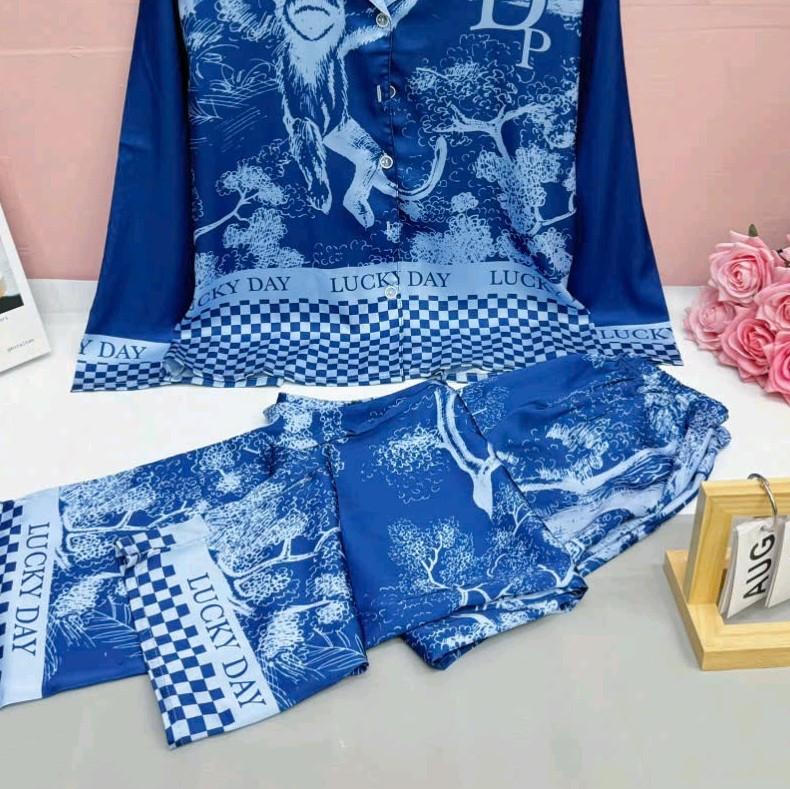 Đồ Bộ Pijama Mẫu Latin (Lụa Mịn) Vải Mềm Mát Quần Dài Tay Áo Dài, Có Nhiều Màu,Dành Cho Nữ Mặc Bốn Mùa, size  45-60kg -Shop Thúy  pijama  Quần Ngủ Áo Ngủ Women Kem Nhung Thun 4