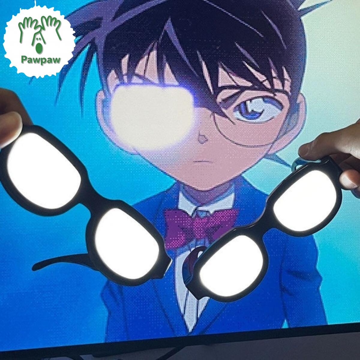 Kacamata Nyala Gag Conan/ Khusus Kacamata Bercahaya LED/ Keren Kacamata Conan Gelas indera Kacamata Hitam/ Dekorasi Wajah Pesta/ Hadiah Kejutan