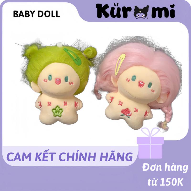 Búp bê tóc xù nhồi bông mini Baby Doll 10cm Kuromicosmetic treo túi hình cô gái tóc xù đáng yêu sáng tạo đồ lưu niệm Toys Thú Nhồi Bông