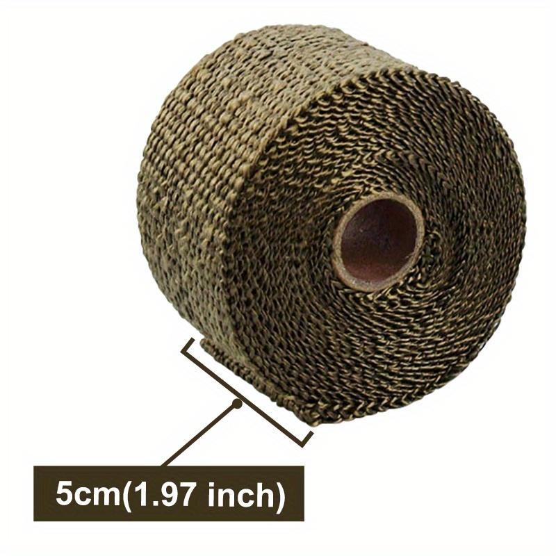 5M Fiberglass Heat Shield, 1 Count Motorcycle Exhaust Header Pipe Heat Wrap, Cloth Thermal Protective Exhaust Pipe Insulation Tape 3