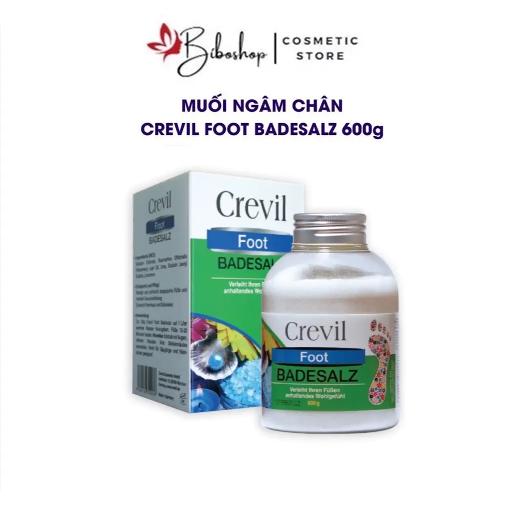 Muối Ngâm Chân Crevil Foot Badesalz Hỗ Trợ Giảm Đ.au Nh.ức Xư.ơng Kh.ớp, Thư Giãn Lọ 600g - biboshop.nt
