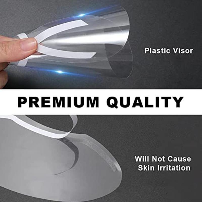 Product Introduction of Transparent Plastic Face Shield For Hair Salon, 10pcs Shower Face Eye Shields, Clear Visors Eye Protector Makeup Protective Eyebrow Shower Visor for Eyelash Extensions 4