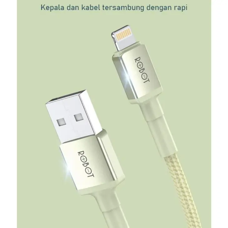 [ROBOT R-SL YELLOW] KABEL DATA l-PH0NE USB LIGHTNING FAST CHARGING l-PH0NE 5 6 6S 7 7+ 8+ XR XS 0