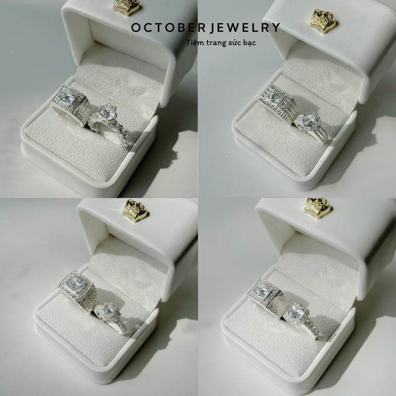 Các mẫu nhân đôi nam nữ OCTOBER JEWELRY cao cấp dày dặn bạc ta NĐ66