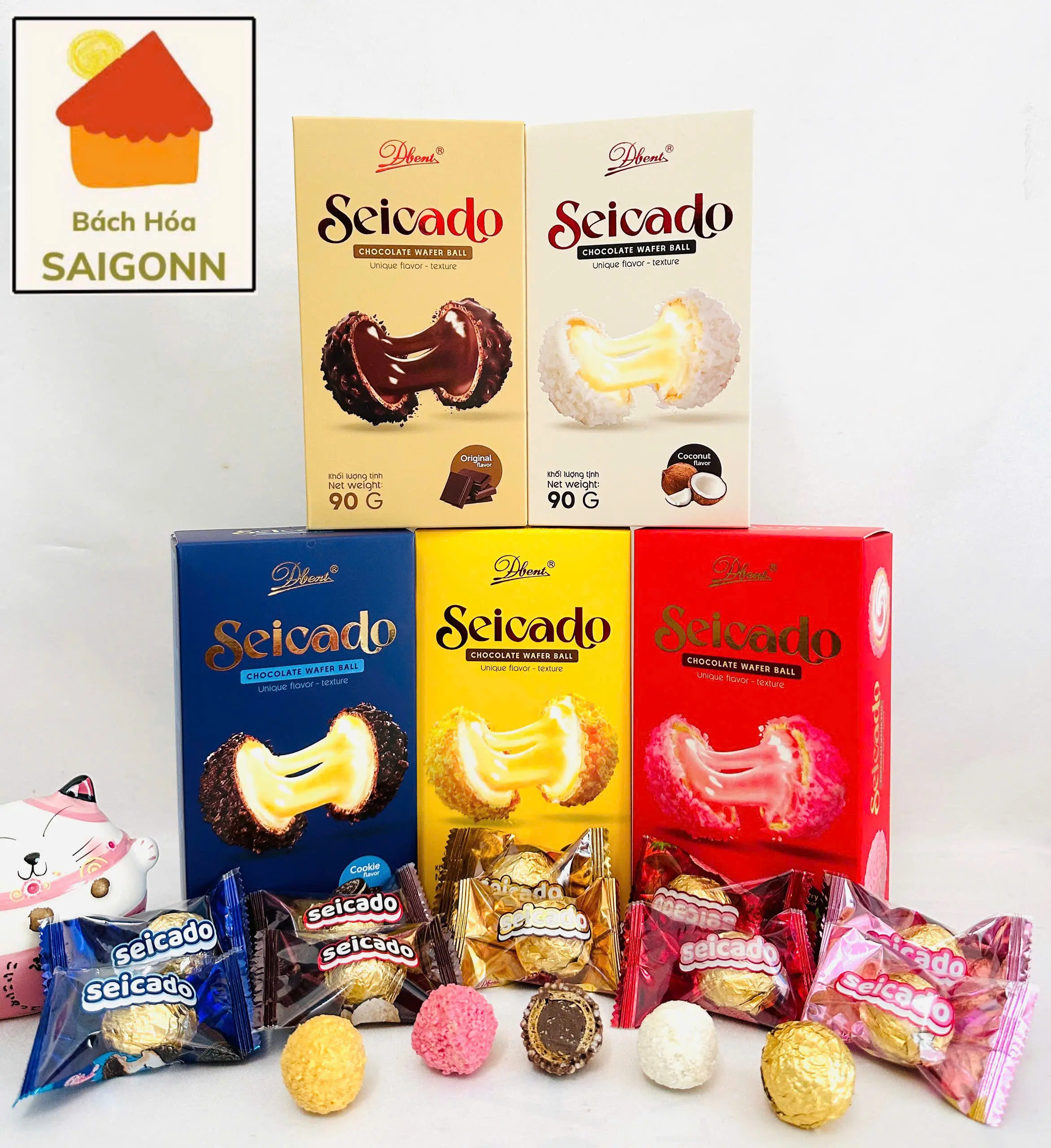 Bánh  Socola Seicado Hộp Giấy 90GR - Seicado Chocolate dùng gói giỏ quà Tết 2025. rondo socola truffles
