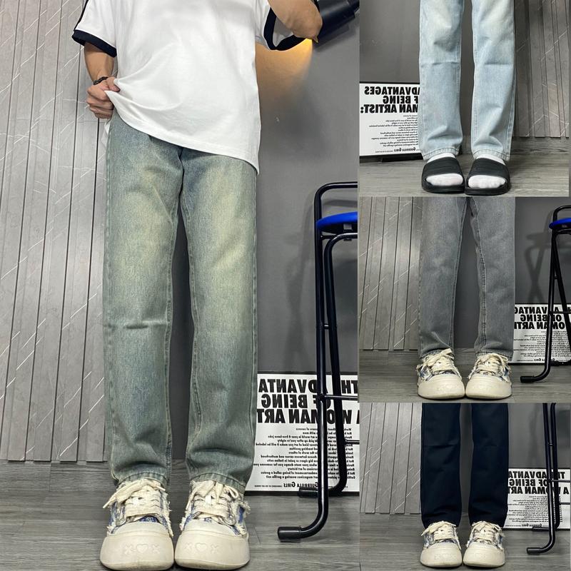 Quần Jean Ống Suông Nam Unisex Wash Moss Green - Thiết Kế Thời Trang [Menswear] Cotton Pants Denim Xanh Rêu jeans suong