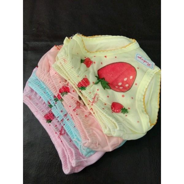 12 PCS Celana Dalam Anak Perempuan strawberry 0-3 tahun Murah Fashion 2