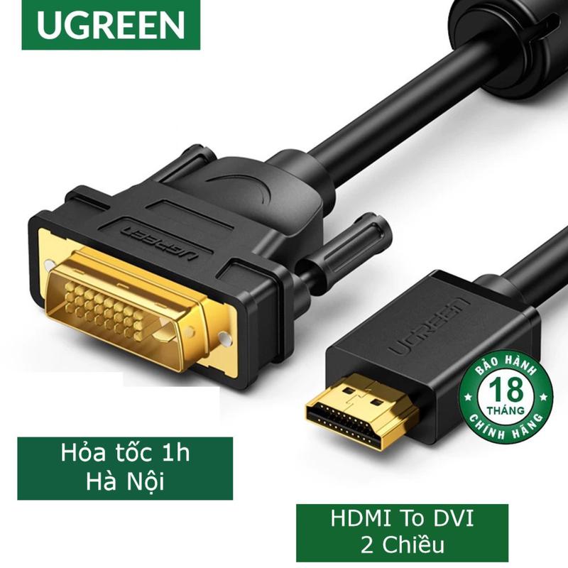 Dây HDMI To DVI, Cáp Chuyển Đổi DVI 24+1 To HDMI UGreen Cao Cấp Từ Laptop, Card màn hình, Android Set-top Box... ra màn hình Tivi Cao Su Cao Su Phụ Kiện 0