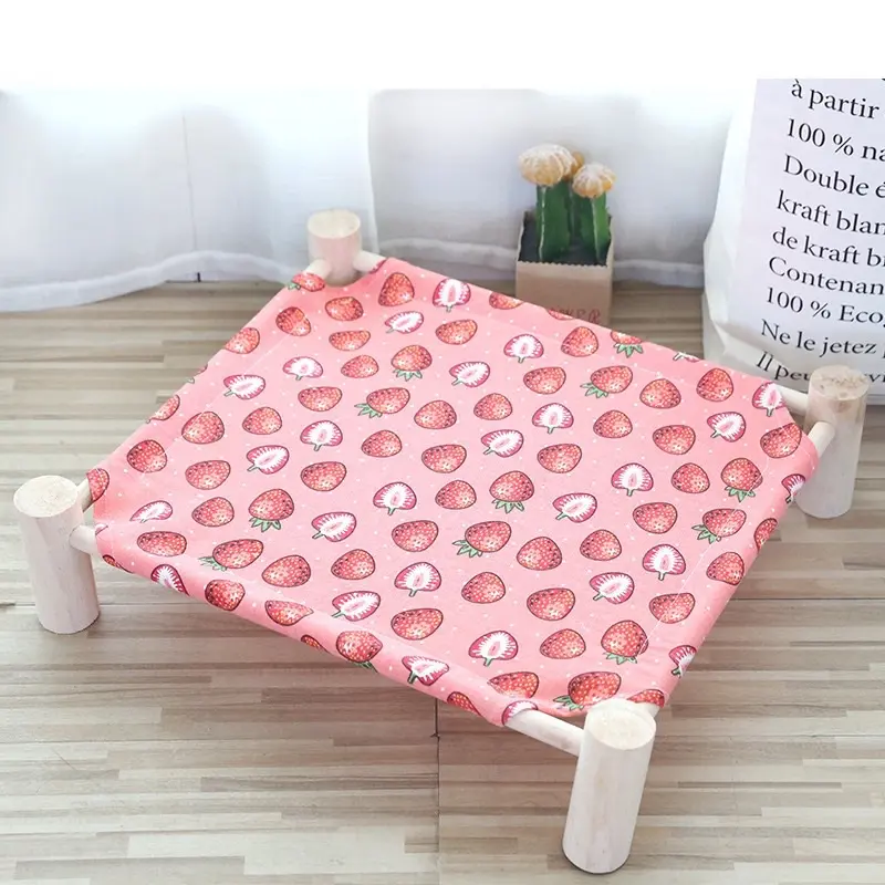 [ Giường VÕNG chân gỗ ] võng treo lồng cho chó mèo nhiều màu nhiều mẫu võng  chó poodle 0